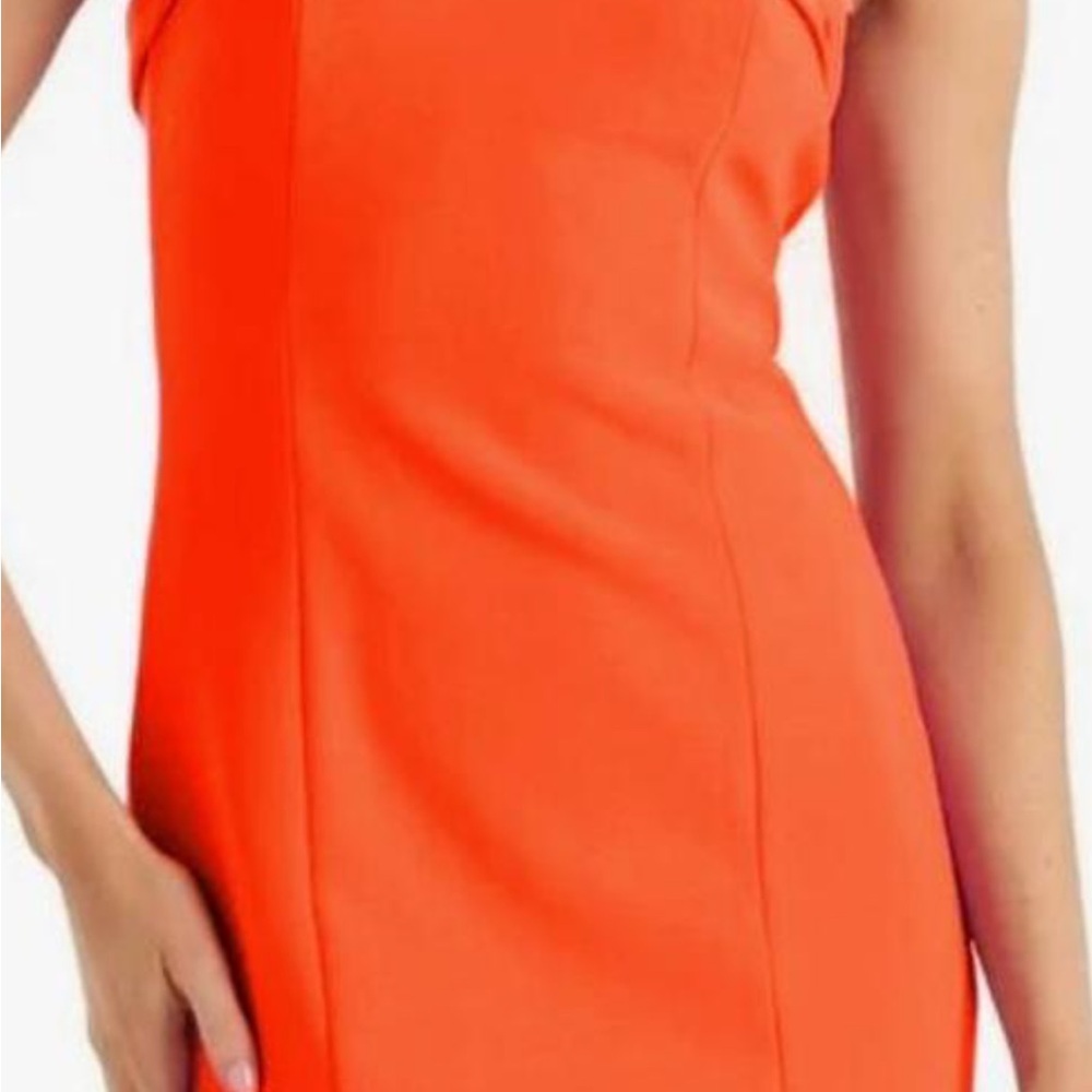 Urban Outfitters Orange One Shoulder Sheath Dress